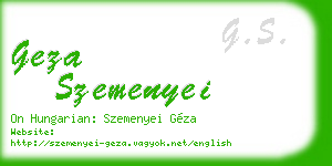 geza szemenyei business card